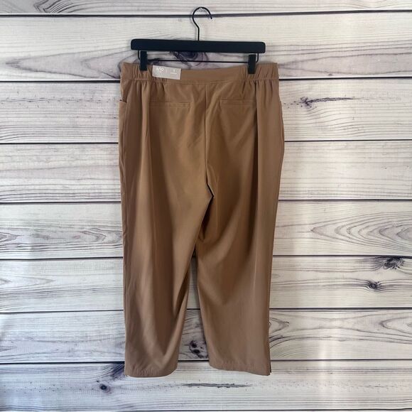 Chicos Tan Zenergy Zip Front Cropped Lightweight Pants - Picture 8 of 12